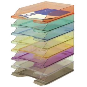 Irattálca, műanyag, DONAU, áttetsző citromsárga