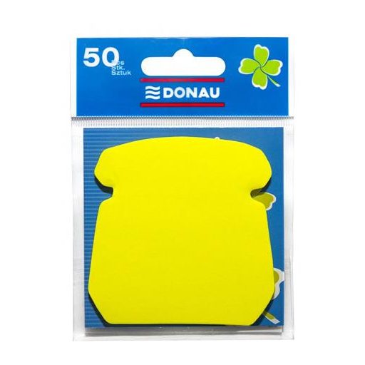 Öntapadó jegyzettömb, telefon alakú, 50 lap, DONAU, sárga
