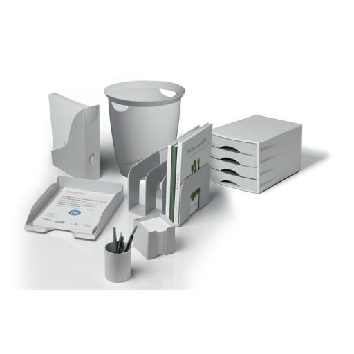 Jegyzettömbtartó, műanyag, 100x100 mm, feltöltve, DURABLE "ECO", szürke