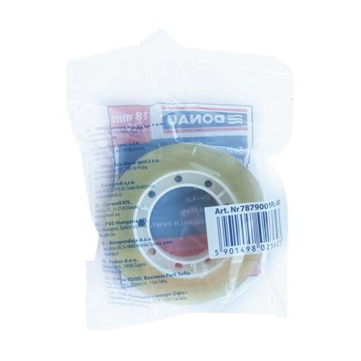 Ragasztószalag, 18 mm x 33 m, DONAU, átlátszó