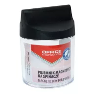   Gemkapocstartó, mágneses, kerek, OFFICE PRODUCTS, átlátszó-fekete