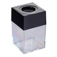   Gemkapocstartó, mágneses, négyszögletű, OFFICE PRODUCTS, átlátszó-fekete