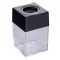 Gemkapocstartó, mágneses, négyszögletű, OFFICE PRODUCTS, átlátszó-fekete