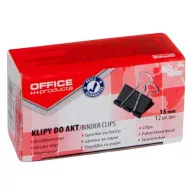 Bindercsipesz, 15 mm, OFFICE PRODUCTS, fekete