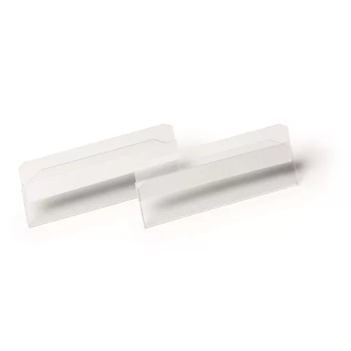 Logisztikai zseb, 100x38 mm, fekvő, DURABLE "HARD COVER", öntapadó csíkkal, átlátszó