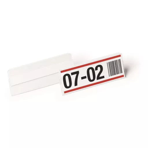 Logisztikai zseb, 100x38 mm, fekvő, DURABLE "HARD COVER", öntapadó csíkkal, átlátszó