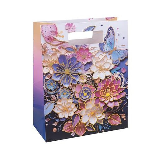 Ajándéktáska, 26x32,5x10 cm, DONAU "Home" vegyes minta