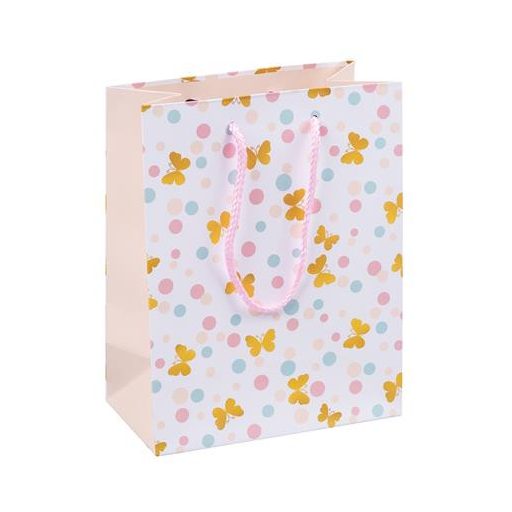 Ajándéktáska zsinórfüles, 18x23x10 cm, DONAU "Home", vegyes minta,