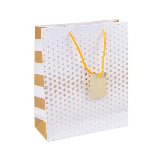 Ajándéktáska, zsinórfüles,  25x30x10cm, DONAU "Home", vegyes minta