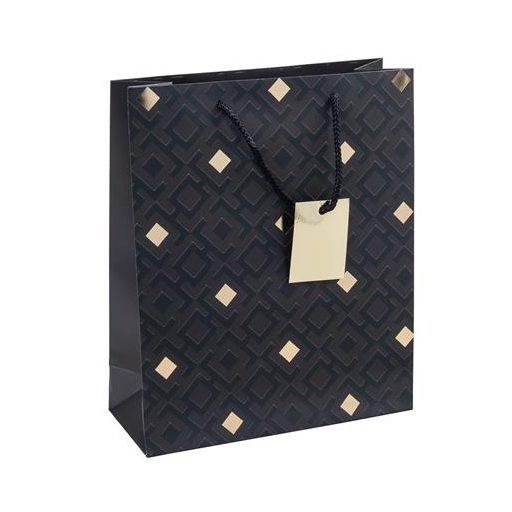 Ajándéktáska, zsinórfüles,  25x30x10cm, DONAU "Home", vegyes minta