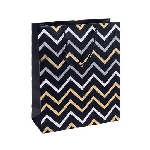 Ajándéktáska, zsinórfüles, 25x30x10 cm, DONAU "Home", vegyes minta