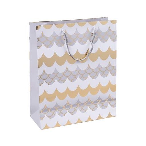 Ajándéktáska, zsinórfüles, 25x30x10 cm, DONAU "Home", vegyes minta