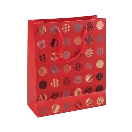 Ajándéktáska, zsinórfüles, 25x30x10 cm, DONAU "Home", vegyes minta