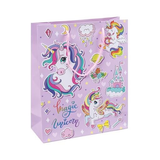 Ajándéktáska, zsinórfüles, 25x30x10 cm, DONAU "Home", vegyes gyermek minta