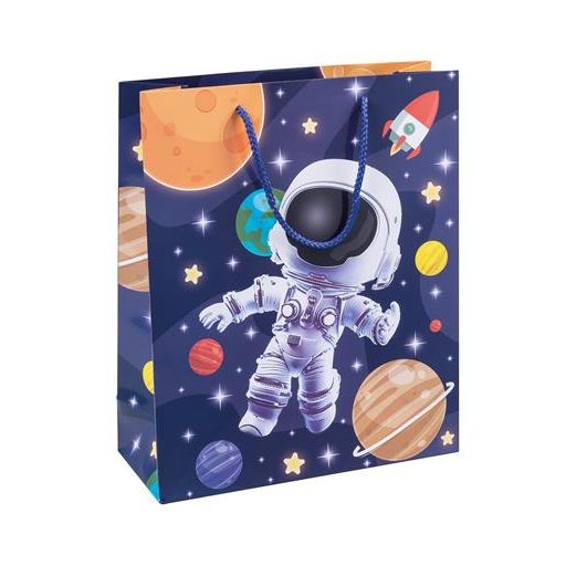 Ajándéktáska, zsinórfüles, 25x30x10 cm, DONAU "Home", vegyes gyermek minta