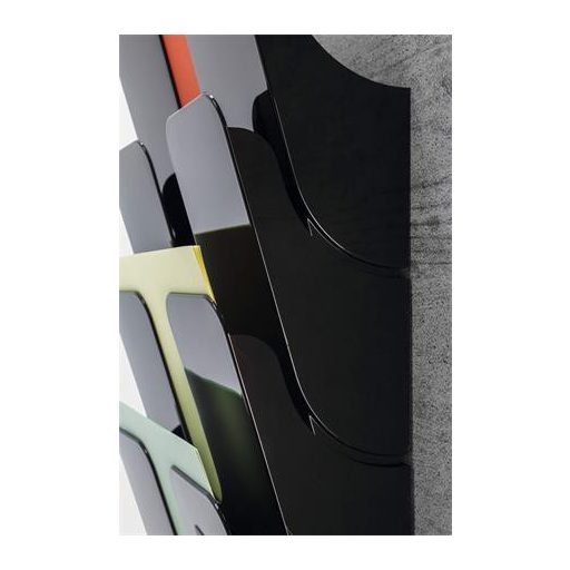 Prospektustartó, fali, álló, A4, DURABLE "FLEXIPLUS 6", fekete