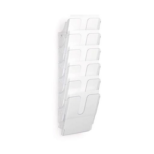 Prospektustartó, fali, álló, A4, DURABLE "FLEXIPLUS 6", áttetsző