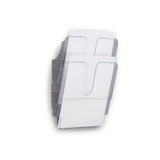Prospektustartó, fali, álló, A4, DURABLE "FLEXIPLUS 2", áttetsző