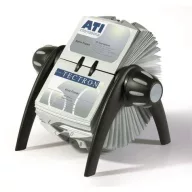   Névjegykártyatartó, műanyag, 400 db-os, forgatható, fekvő, DURABLE, "VISIFIX®", fekete