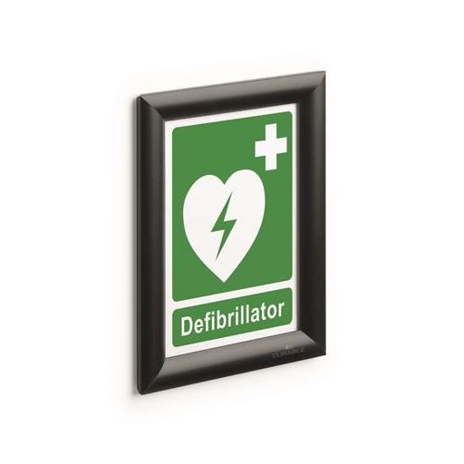 Posztertábla, fali, A5, alumínium keret, DURABLE, fekete