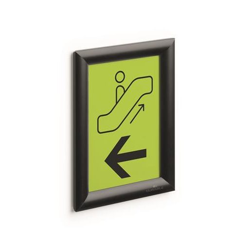 Posztertábla, fali, A5, alumínium keret, DURABLE, fekete