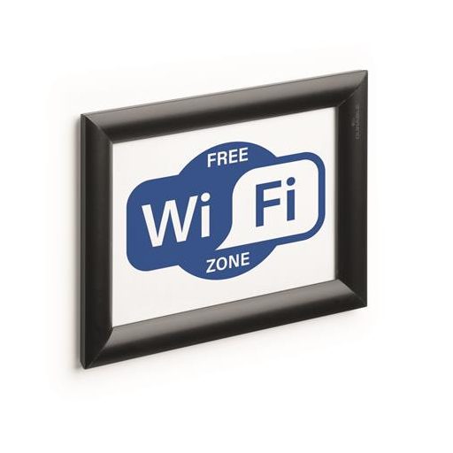 Posztertábla, fali, A5, alumínium keret, DURABLE, fekete