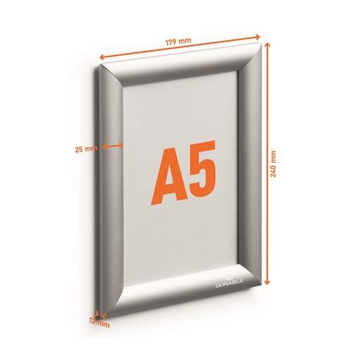 Posztertábla, fali, A5, alumínium keret, DURABLE