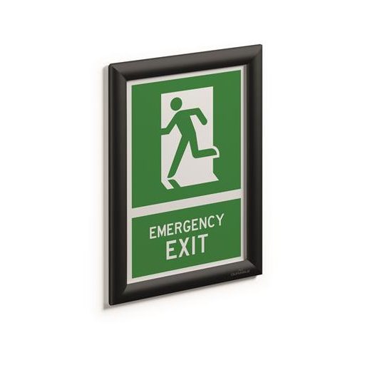 Posztertábla, fali, A4, alumínium keret, DURABLE, fekete