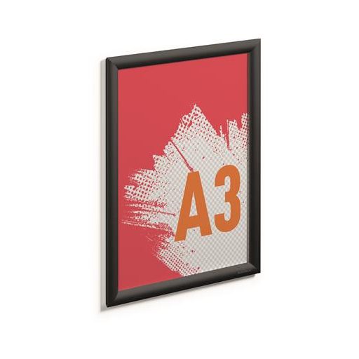 Posztertábla, fali, A3, alumínium keret, DURABLE, fekete