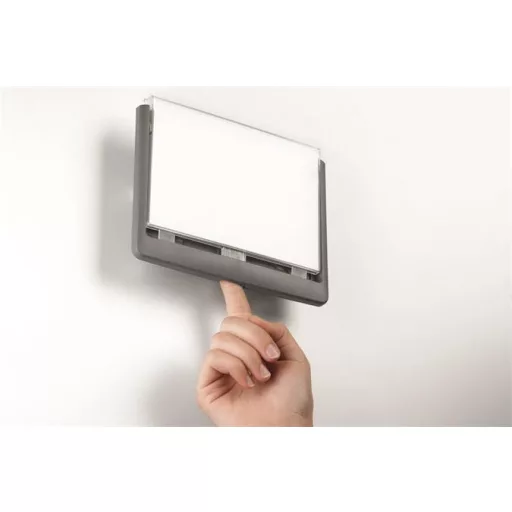Információs tábla, 149x105,5 mm, DURABLE "CLICK SIGN", szürke