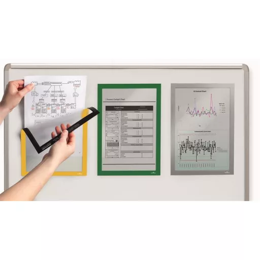 Infokeret, A4, mágneses, DURABLE "DURAFRAME® MAGNETIC", sárga
