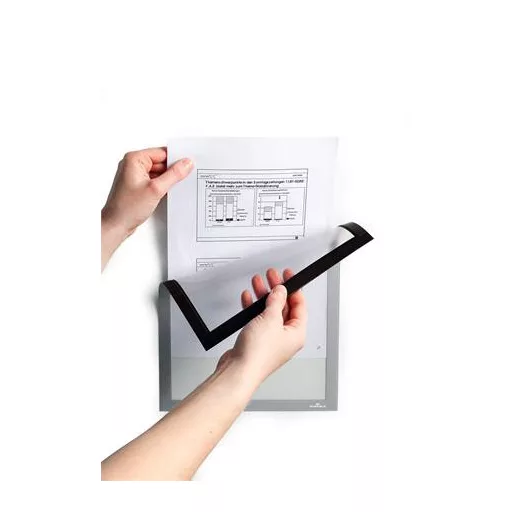 Infokeret, A4, mágneses, DURABLE "DURAFRAME® MAGNETIC", ezüst