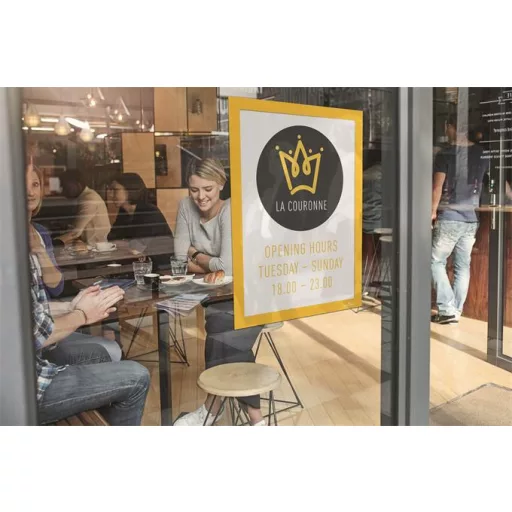 Infokeret, A4, öntapadó háttal, DURABLE "DURAFRAME®", sárga