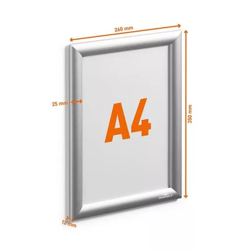 Infokeret, alumínium, kültéri, A4, DURABLE "Outdoor", ezüst