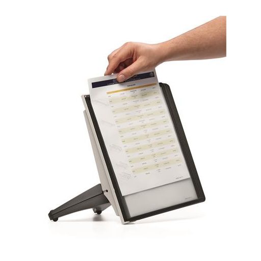 Bemutatótábla tartó, asztali, 5 db bemutatótáblával, DURABLE "SHERPA®", fekete