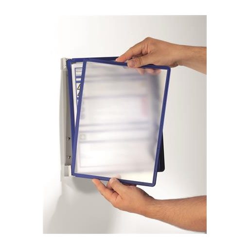 Bemutatótábla tartó, fali, 5 db bemutatótáblával, DURABLE "VARIO® WALL 5", sötétkék