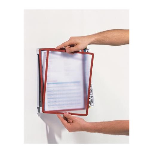 Bemutatótábla tartó, fali, 10 db bemutatótáblával, DURABLE "VARIO® WALL 10", vegyes szín