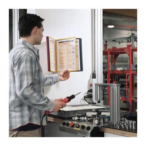 Bemutatótábla tartó, fali, 10 db bemutatótáblával, DURABLE "VARIO® WALL 10", vegyes szín