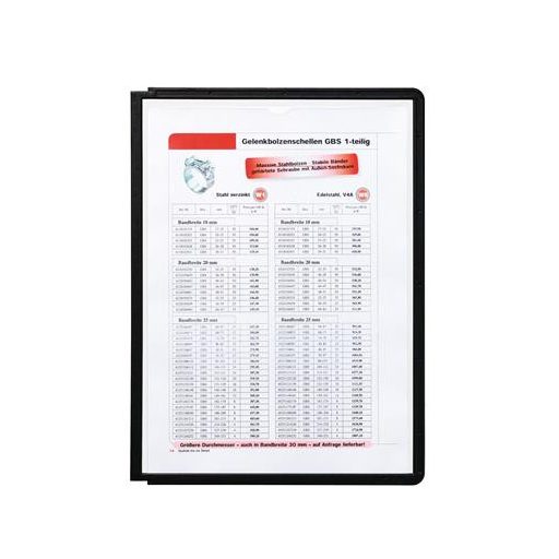 Bemutatótábla, A4, DURABLE "SHERPA®", fekete