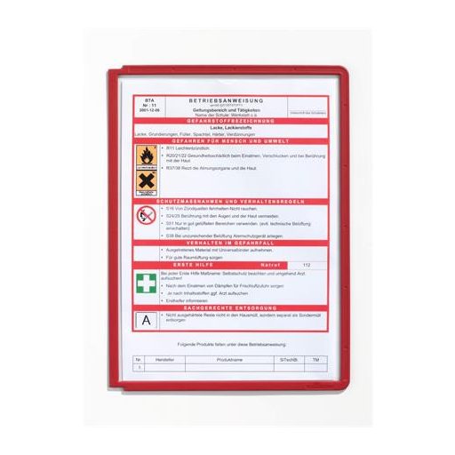 Bemutatótábla, A4, DURABLE "SHERPA®", piros