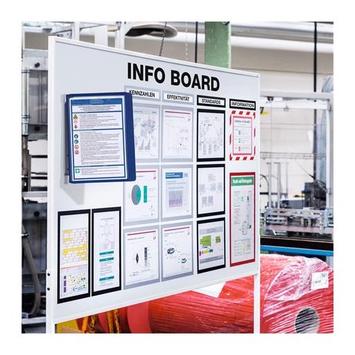 Bemutatótábla tartó, fali, mágneses, 5 db bemutatótáblával, DURABLE "VARIO® 5 MAGNET", sötétkék