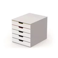  Irattároló, műanyag, 5 fiókos, DURABLE "VARICOLOR® 5", fehér