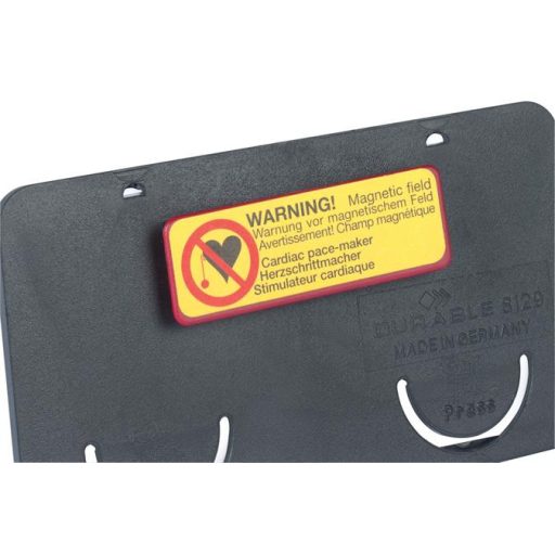 Névkitűző, mágnessel, 75x40 mm, DURABLE, fekete