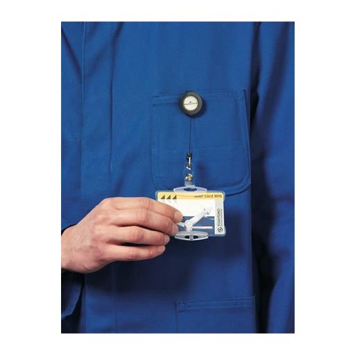 Azonosítókártya-tartó, kihúzható, patentos, DURABLE, fekete