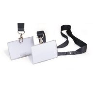   Névkitűző, nyakbaakasztóval, 54x90 mm, DURABLE "CLICK FOLD", áttetsző
