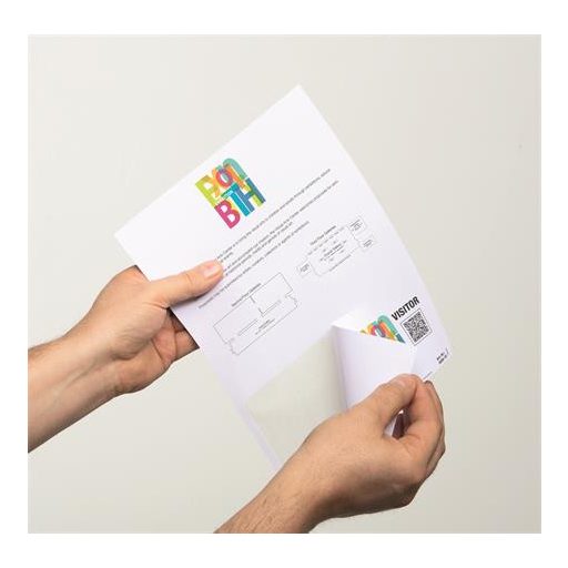 Névkitűző, Euro kivágás, 97x86 mm, DURABLE "VISITOR BADGE", fehér