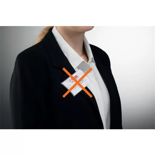 Névkitűző, mágnessel, elfordulásgátlóval, 90x54 mm, DURABLE "CLICK FOLD"