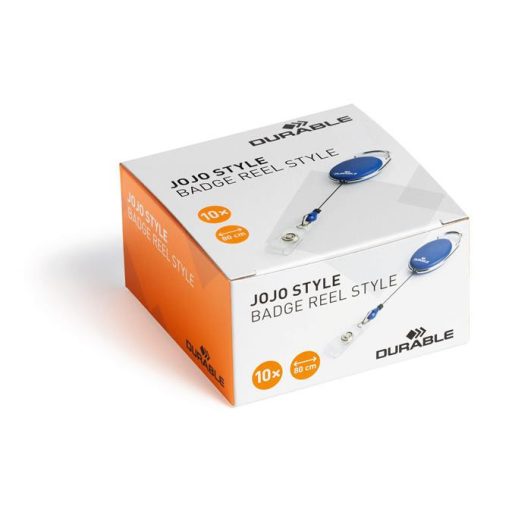 Azonosítókártya-tartó, kihúzható, patentos, DURABLE "Style", sötétkék