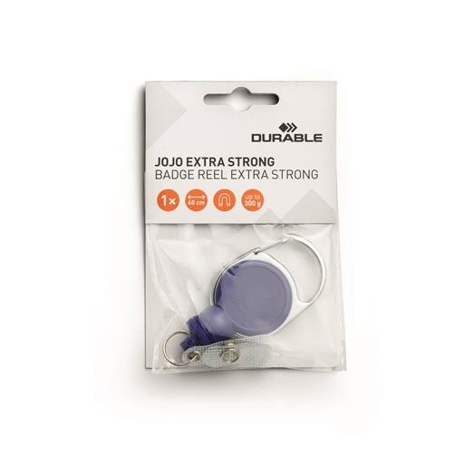 Azonosítókártya-tartó, kihúzható, patentos, DURABLE "Extra strong", sötétkék