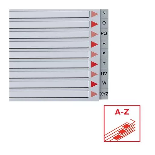 Regiszter, műanyag, A4, A-Z, ESSELTE, szürke